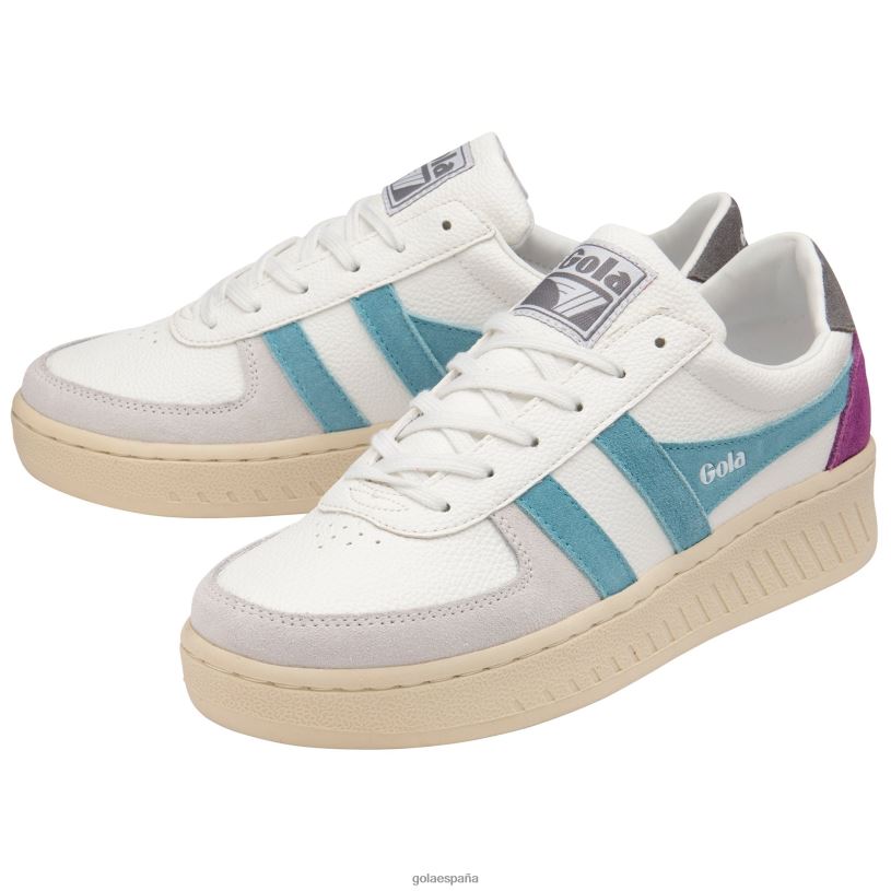 calzado V4PZL609 mujer Gola zapatillas clásicas grandslam trident 10 blanco/océano/ceniza