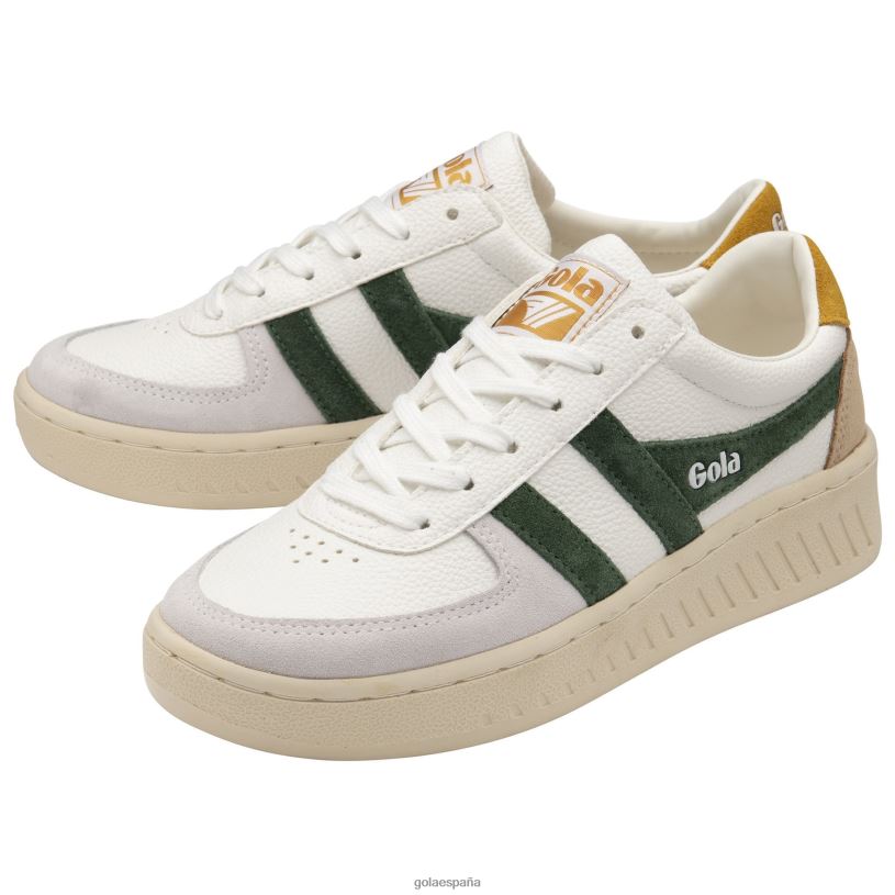 calzado V4PZL611 mujer Gola zapatillas clásicas grandslam trident 10 blanco/siempre verde/sol