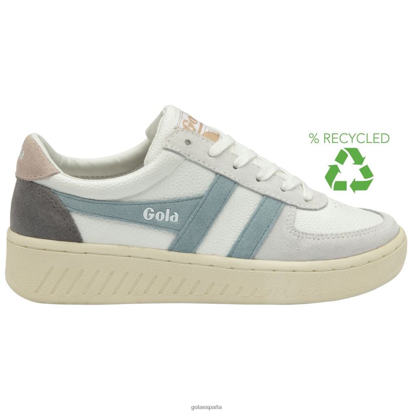 calzado V4PZL612 mujer Gola zapatillas clásicas grandslam trident 10 blanco/azul empolvado/flor