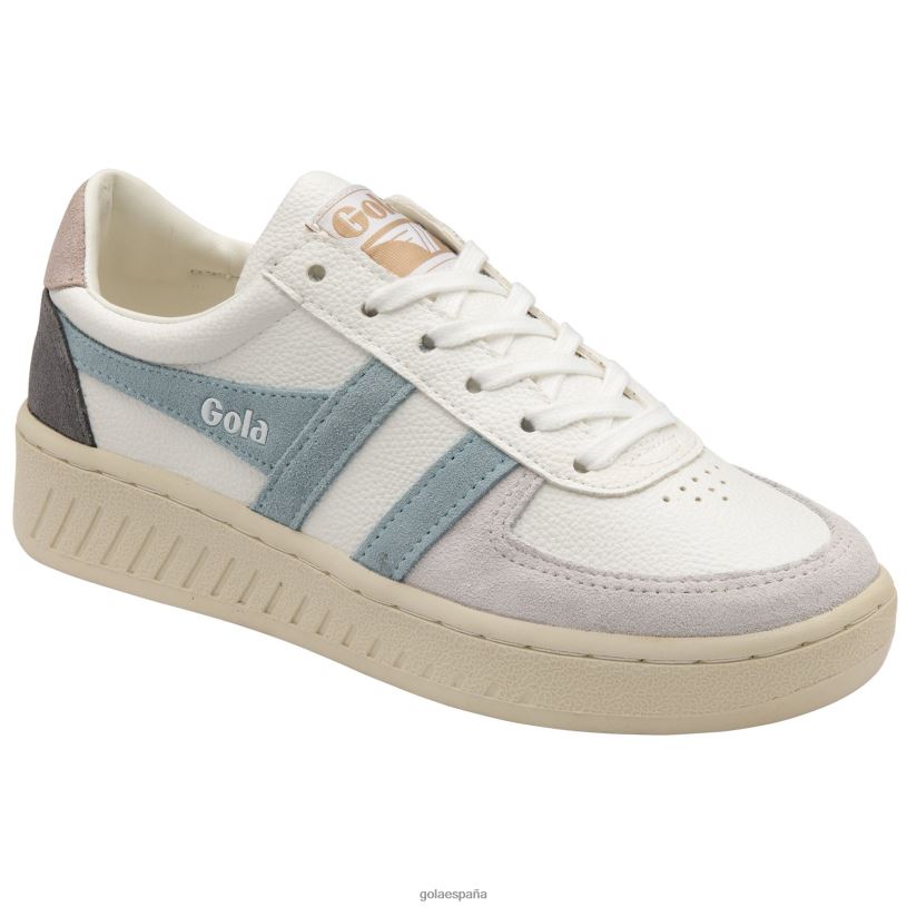 calzado V4PZL612 mujer Gola zapatillas clásicas grandslam trident 10 blanco/azul empolvado/flor