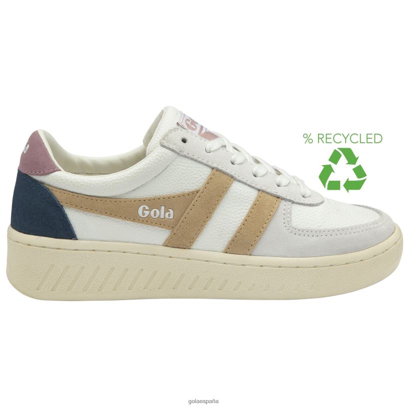 calzado V4PZL613 mujer Gola zapatillas clásicas grandslam trident 10 blanco/avena/rosa pastel