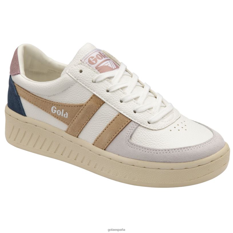 calzado V4PZL613 mujer Gola zapatillas clásicas grandslam trident 10 blanco/avena/rosa pastel