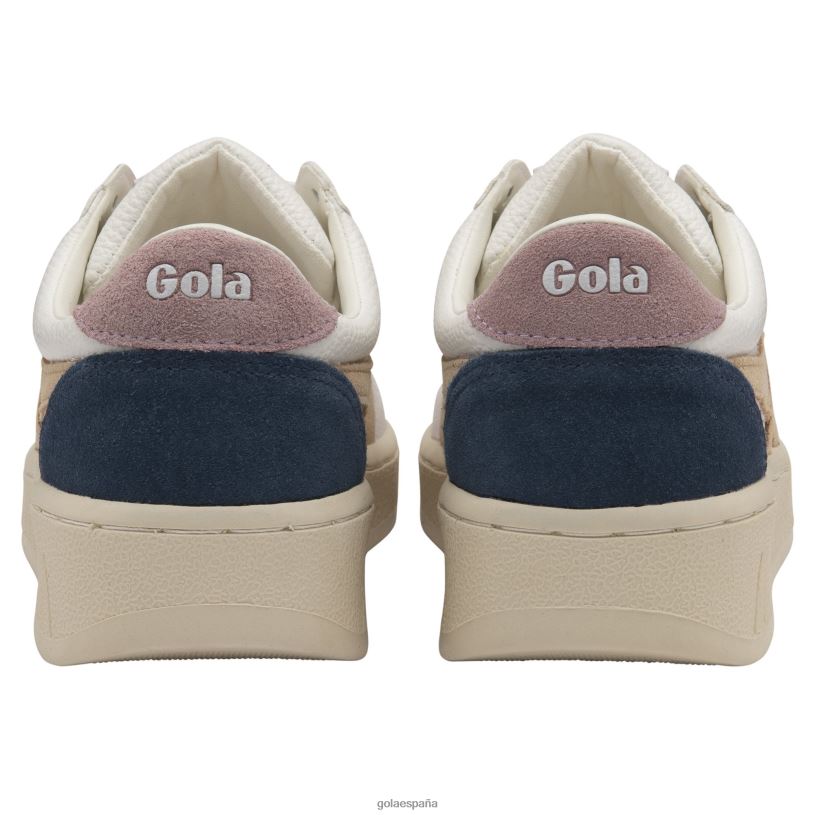 calzado V4PZL613 mujer Gola zapatillas clásicas grandslam trident 10 blanco/avena/rosa pastel