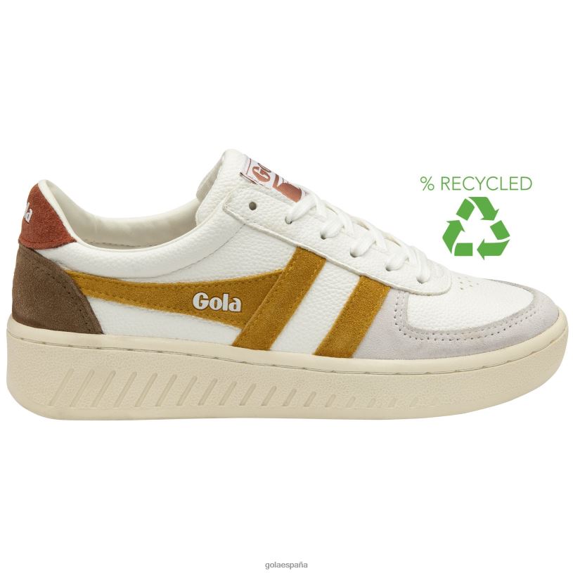 calzado V4PZL614 mujer Gola zapatillas clásicas grandslam trident 10 especia blanca/sol/naranja