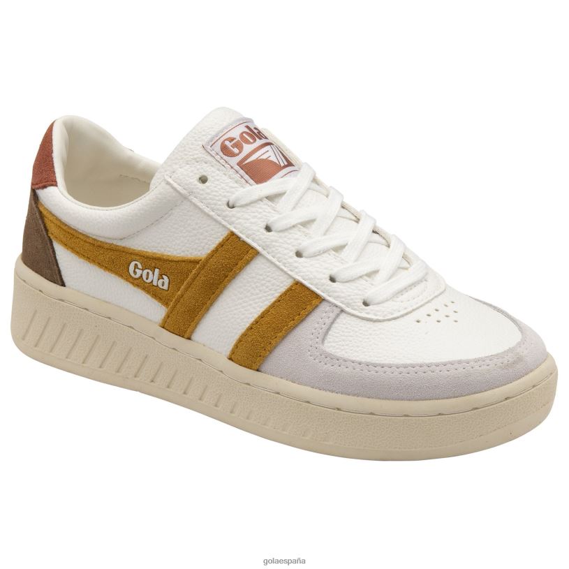calzado V4PZL614 mujer Gola zapatillas clásicas grandslam trident 10 especia blanca/sol/naranja