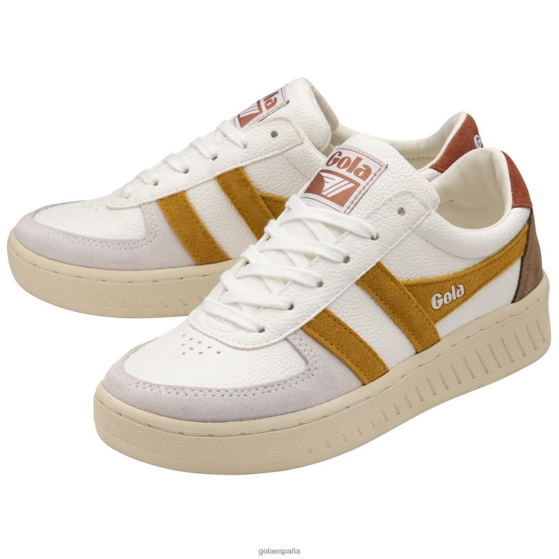 calzado V4PZL614 mujer Gola zapatillas clásicas grandslam trident 10 especia blanca/sol/naranja