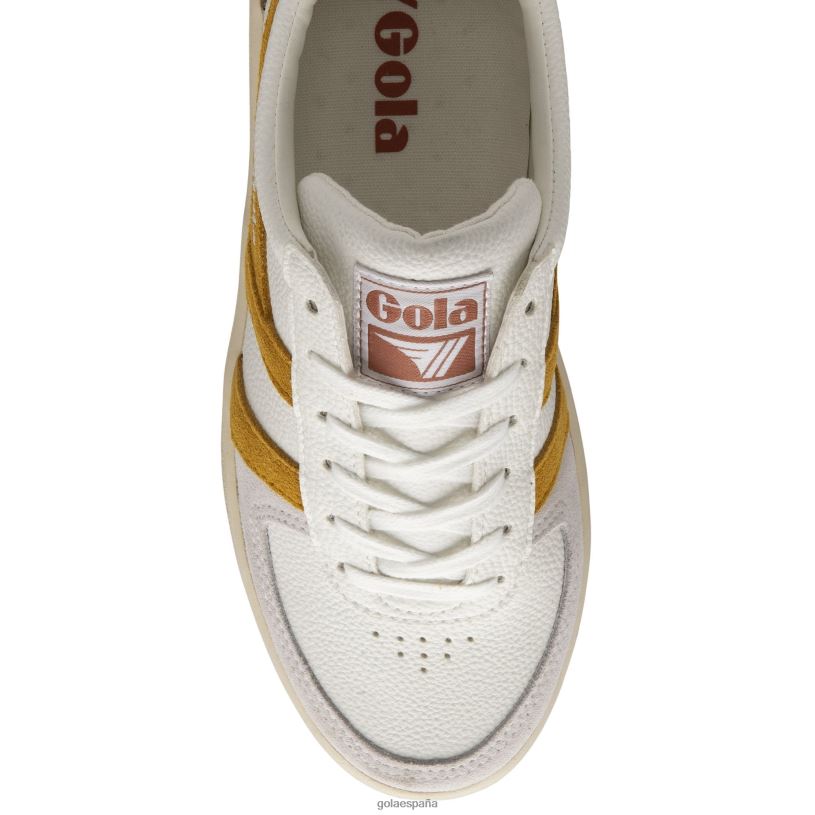 calzado V4PZL614 mujer Gola zapatillas clásicas grandslam trident 10 especia blanca/sol/naranja