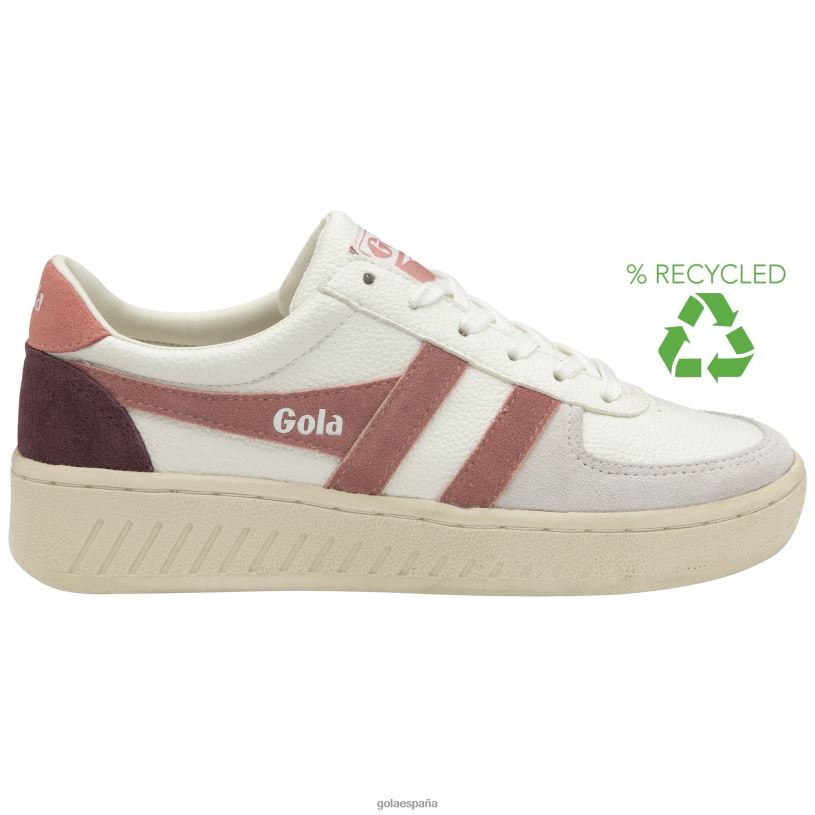 calzado V4PZL615 mujer Gola zapatillas clásicas grandslam trident 11 blanco/rosa empolvado/rosa coral
