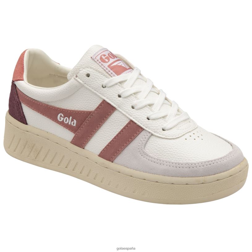 calzado V4PZL615 mujer Gola zapatillas clásicas grandslam trident 11 blanco/rosa empolvado/rosa coral