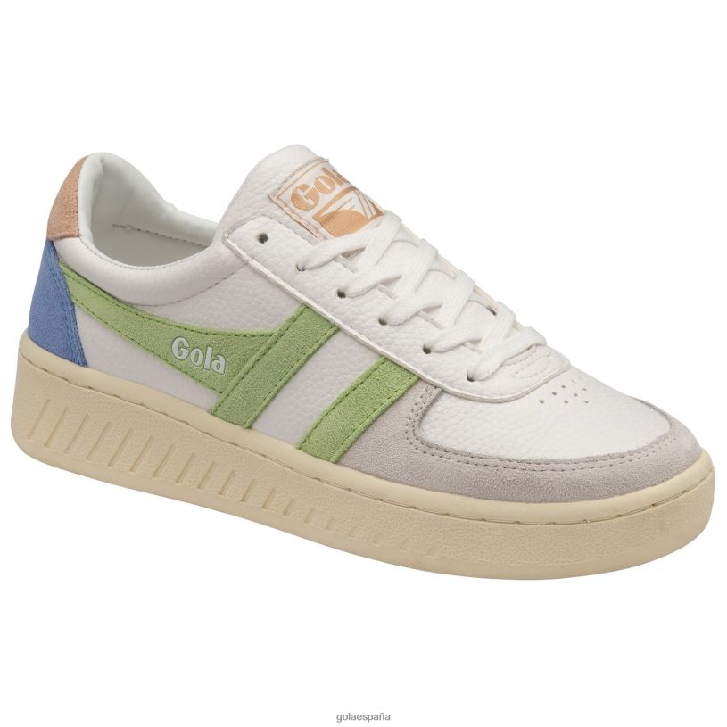 calzado V4PZL616 mujer Gola zapatillas clásicas grandslam trident 11 blanco/verde pátina/rosa perla