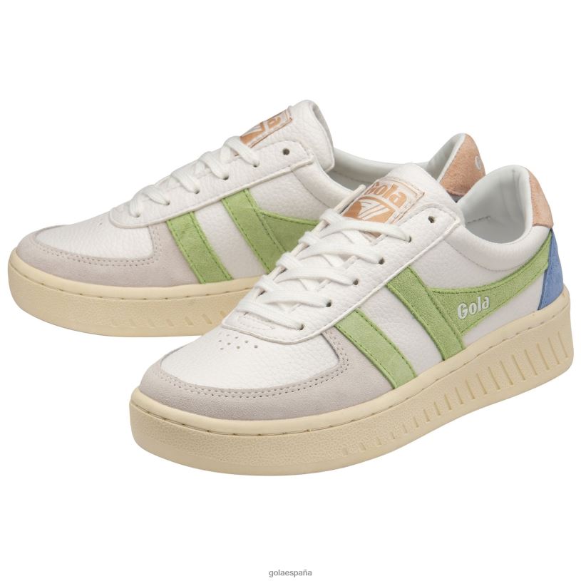 calzado V4PZL616 mujer Gola zapatillas clásicas grandslam trident 11 blanco/verde pátina/rosa perla
