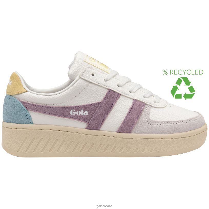 calzado V4PZL617 mujer Gola zapatillas clásicas grandslam trident 11 blanco/lirio/limón