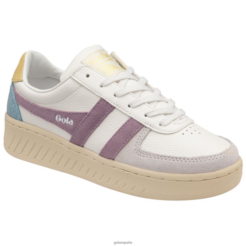 calzado V4PZL617 mujer Gola zapatillas clásicas grandslam trident 11 blanco/lirio/limón