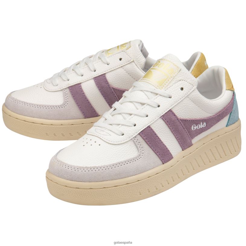 calzado V4PZL617 mujer Gola zapatillas clásicas grandslam trident 11 blanco/lirio/limón