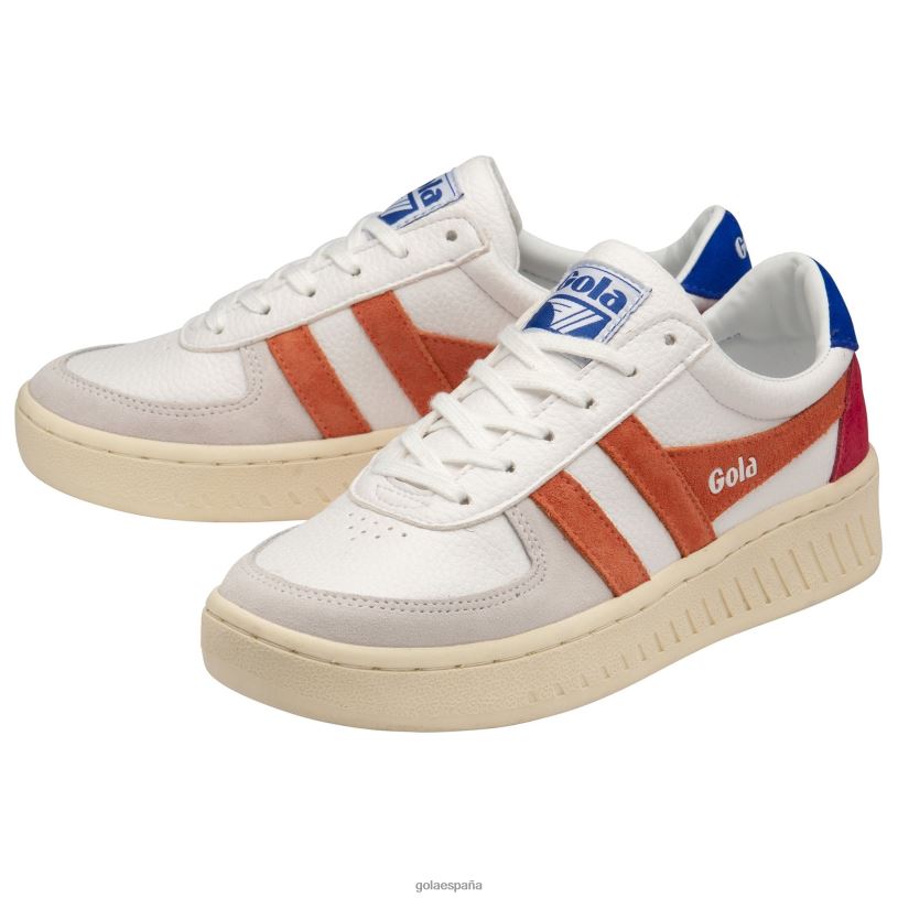 calzado V4PZL619 mujer Gola zapatillas clásicas grandslam trident 11 blanco/coral caliente/azul marino