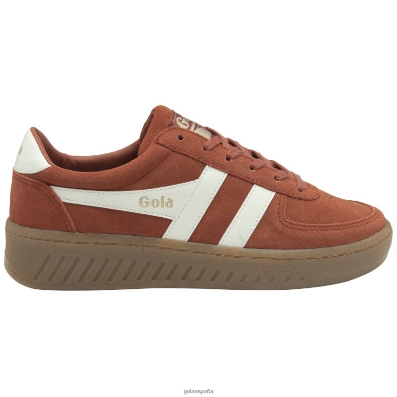 calzado V4PZL621 mujer Gola tenis classics grandslam de ante especia naranja/blanco hueso/chicle
