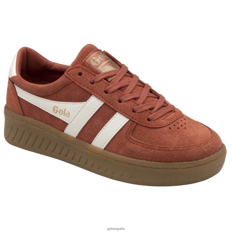 calzado V4PZL621 mujer Gola tenis classics grandslam de ante especia naranja/blanco hueso/chicle