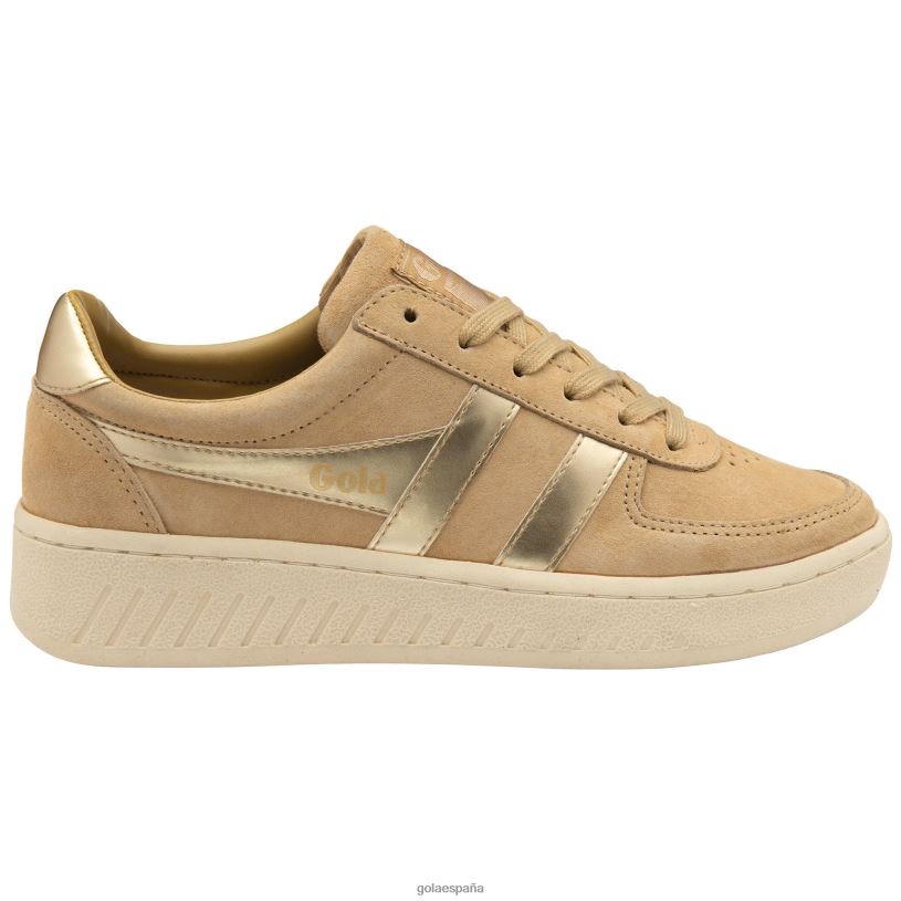 calzado V4PZL629 mujer Gola tenis classics grandslam con perlas avena