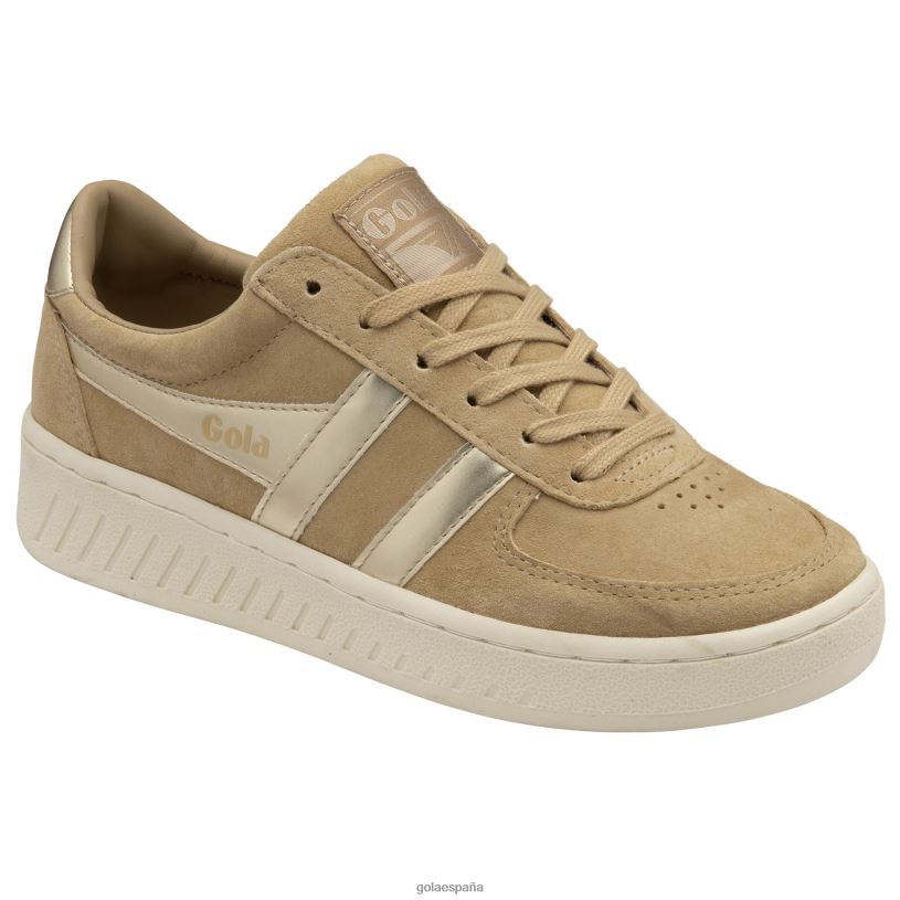 calzado V4PZL629 mujer Gola tenis classics grandslam con perlas avena