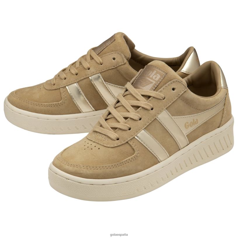 calzado V4PZL629 mujer Gola tenis classics grandslam con perlas avena