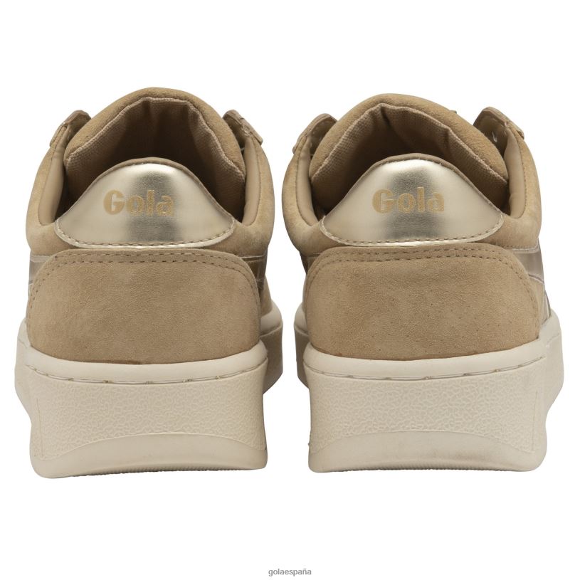 calzado V4PZL629 mujer Gola tenis classics grandslam con perlas avena