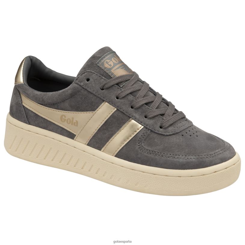 calzado V4PZL631 mujer Gola tenis classics grandslam con perlas ceniza