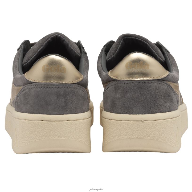 calzado V4PZL631 mujer Gola tenis classics grandslam con perlas ceniza