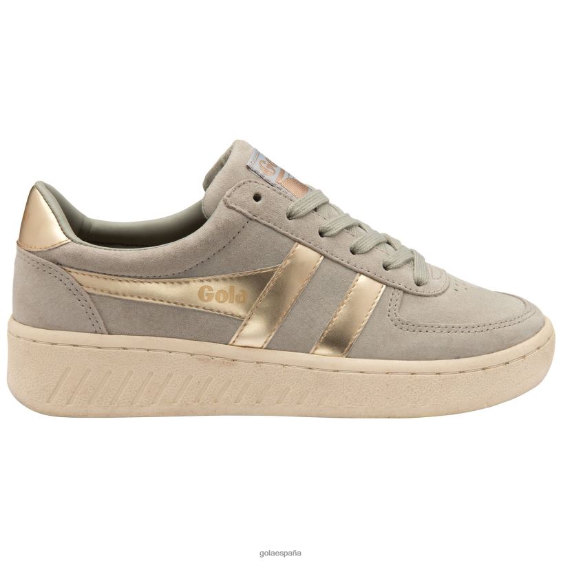 calzado V4PZL632 mujer Gola tenis classics grandslam con perlas gris claro