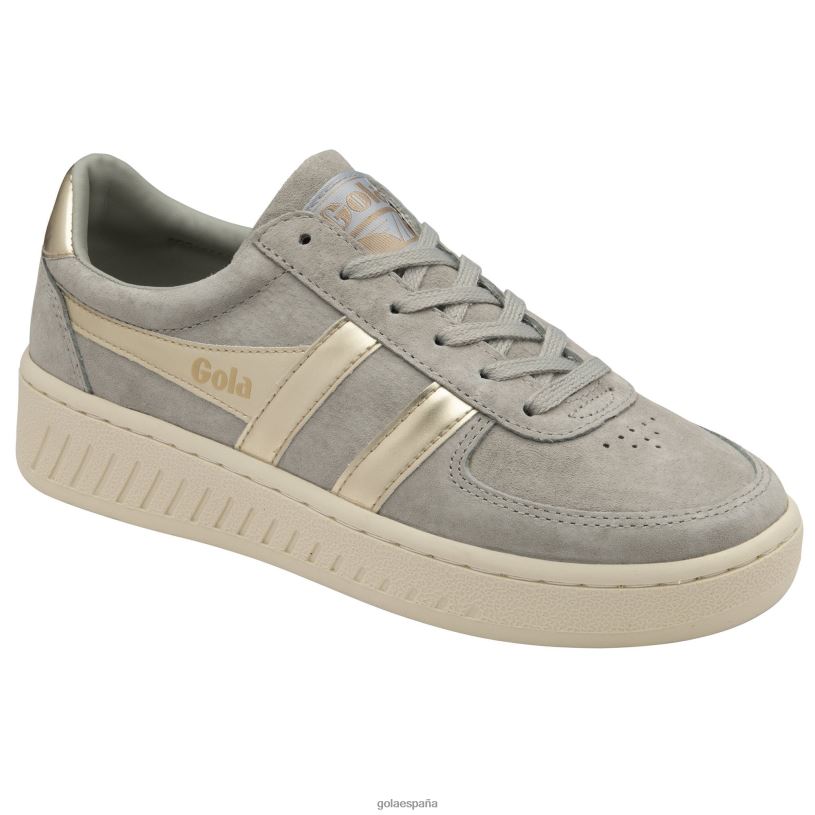 calzado V4PZL632 mujer Gola tenis classics grandslam con perlas gris claro