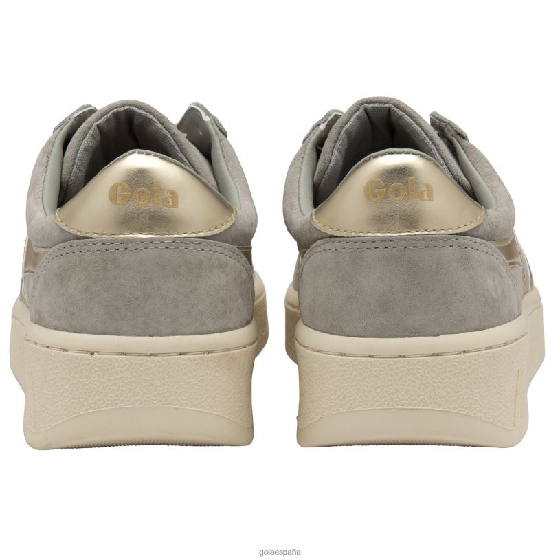 calzado V4PZL632 mujer Gola tenis classics grandslam con perlas gris claro