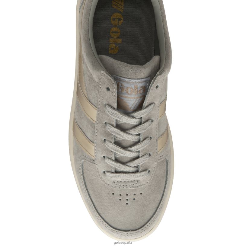 calzado V4PZL632 mujer Gola tenis classics grandslam con perlas gris claro