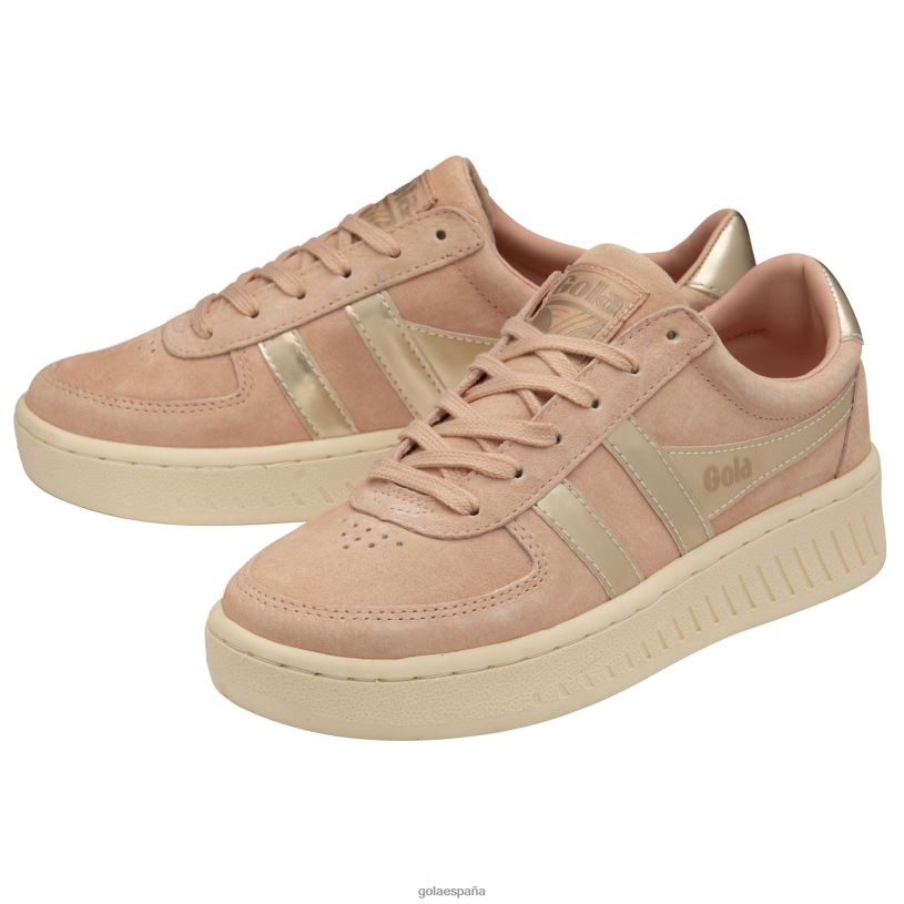 calzado V4PZL634 mujer Gola tenis classics grandslam con perlas perlas de color rosa