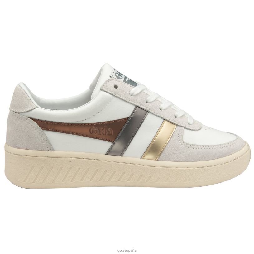 calzado V4PZL636 mujer Gola tenis classics grandslam trident metalizados blanco/bronce/oro