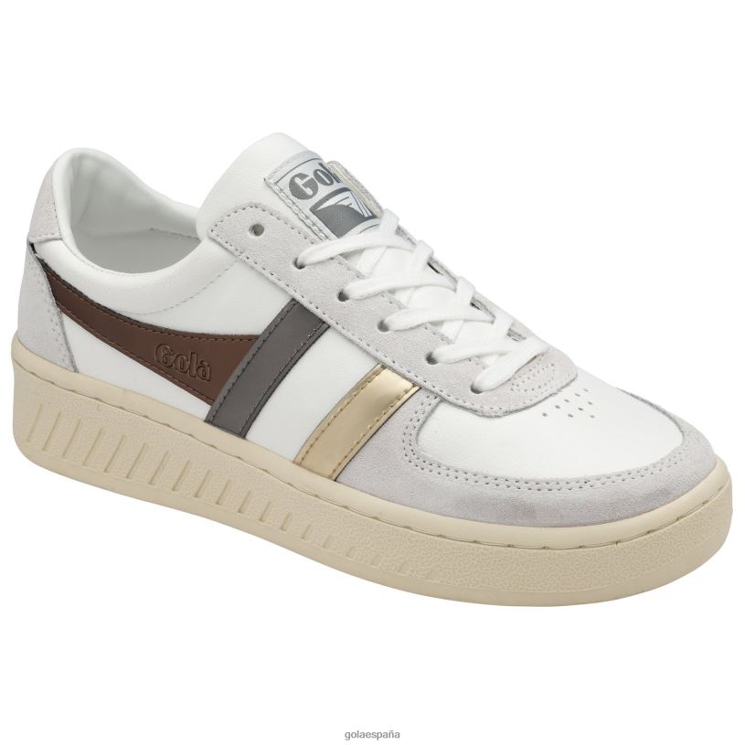 calzado V4PZL636 mujer Gola tenis classics grandslam trident metalizados blanco/bronce/oro