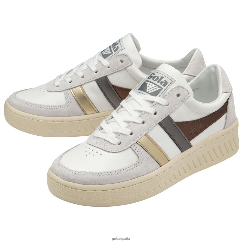 calzado V4PZL636 mujer Gola tenis classics grandslam trident metalizados blanco/bronce/oro