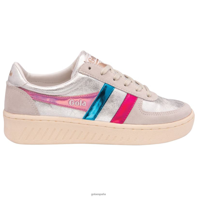 calzado V4PZL638 mujer Gola tenis classics grandslam shimmer flare blanco roto/multi
