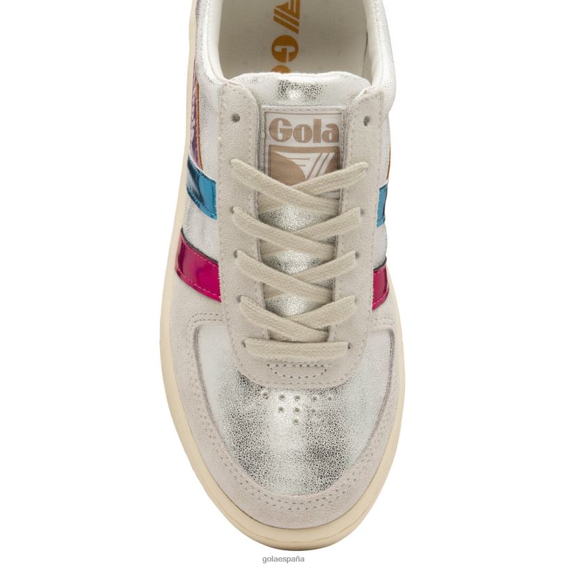 calzado V4PZL638 mujer Gola tenis classics grandslam shimmer flare blanco roto/multi