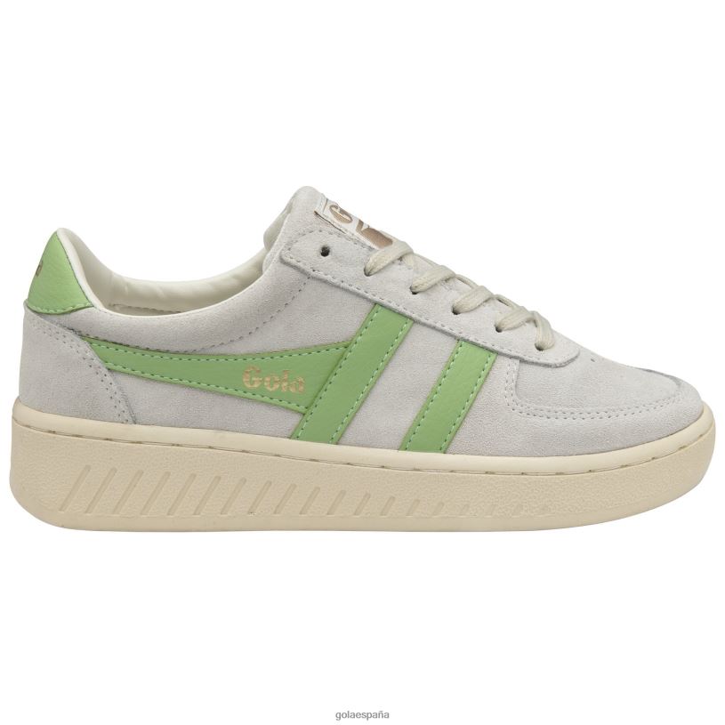calzado V4PZL642 mujer Gola tenis classics grandslam de ante blanco hueso/verde pátina