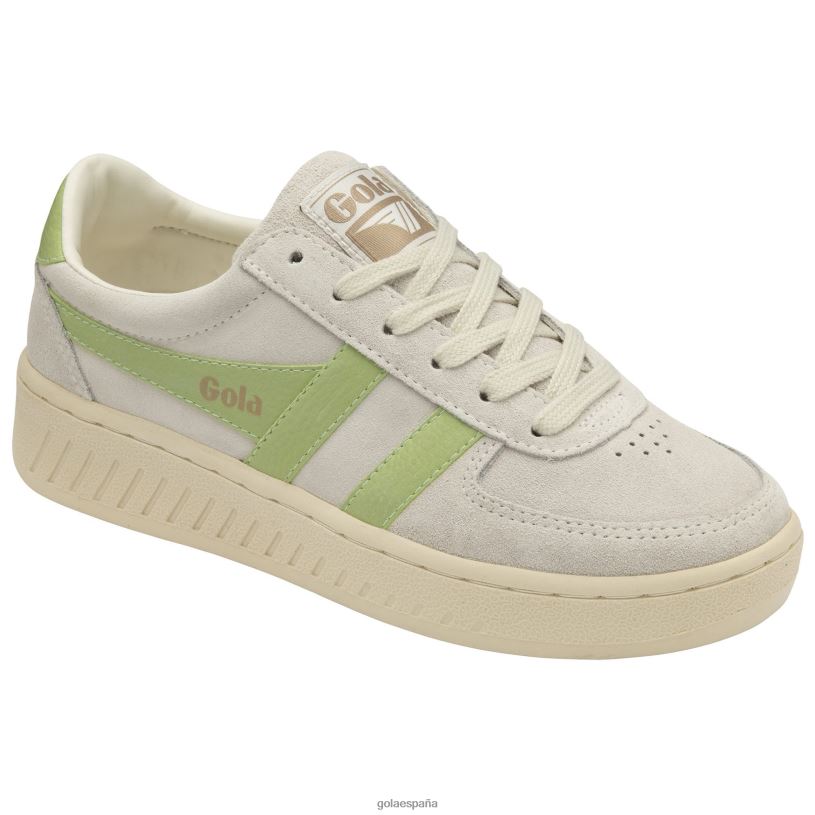 calzado V4PZL642 mujer Gola tenis classics grandslam de ante blanco hueso/verde pátina