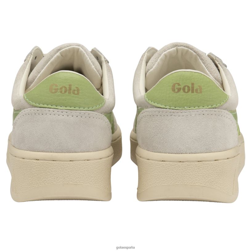 calzado V4PZL642 mujer Gola tenis classics grandslam de ante blanco hueso/verde pátina