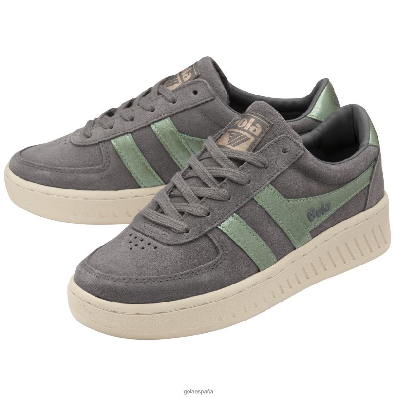 calzado V4PZL648 mujer Gola zapatillas clásicas grandslam flame ceniza/verde claro