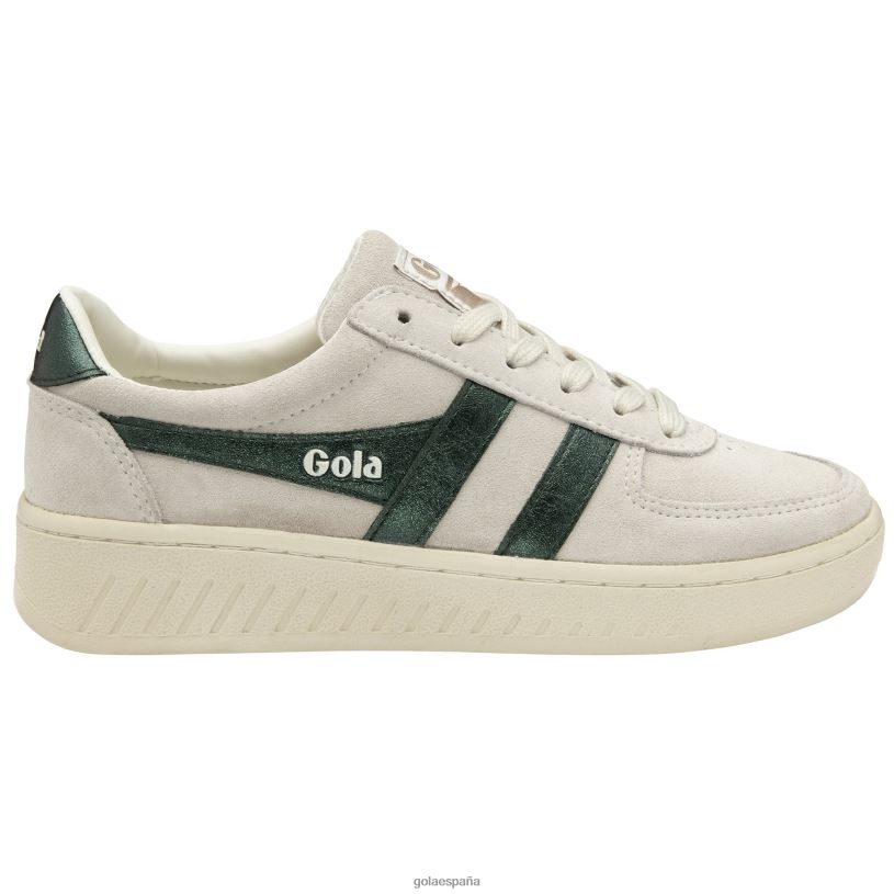 calzado V4PZL649 mujer Gola zapatillas clásicas grandslam flame blanco hueso/verde oscuro