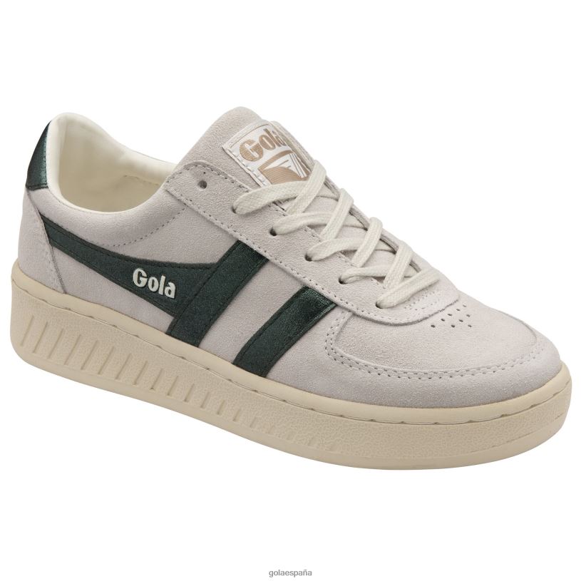 calzado V4PZL649 mujer Gola zapatillas clásicas grandslam flame blanco hueso/verde oscuro