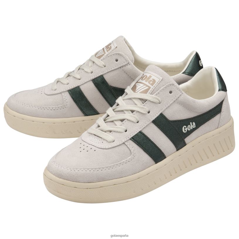 calzado V4PZL649 mujer Gola zapatillas clásicas grandslam flame blanco hueso/verde oscuro