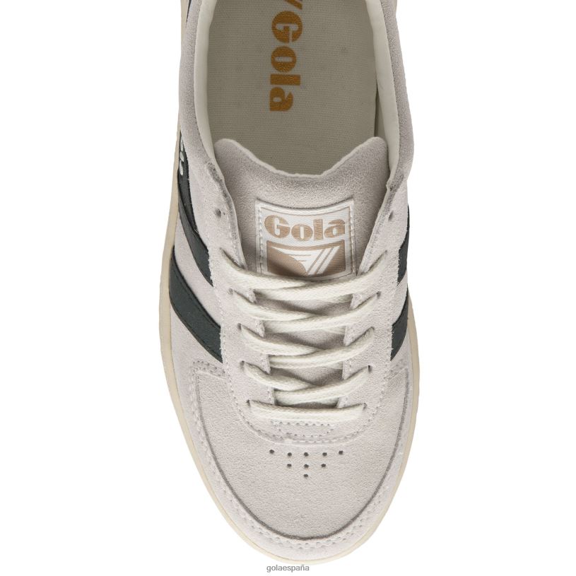 calzado V4PZL649 mujer Gola zapatillas clásicas grandslam flame blanco hueso/verde oscuro