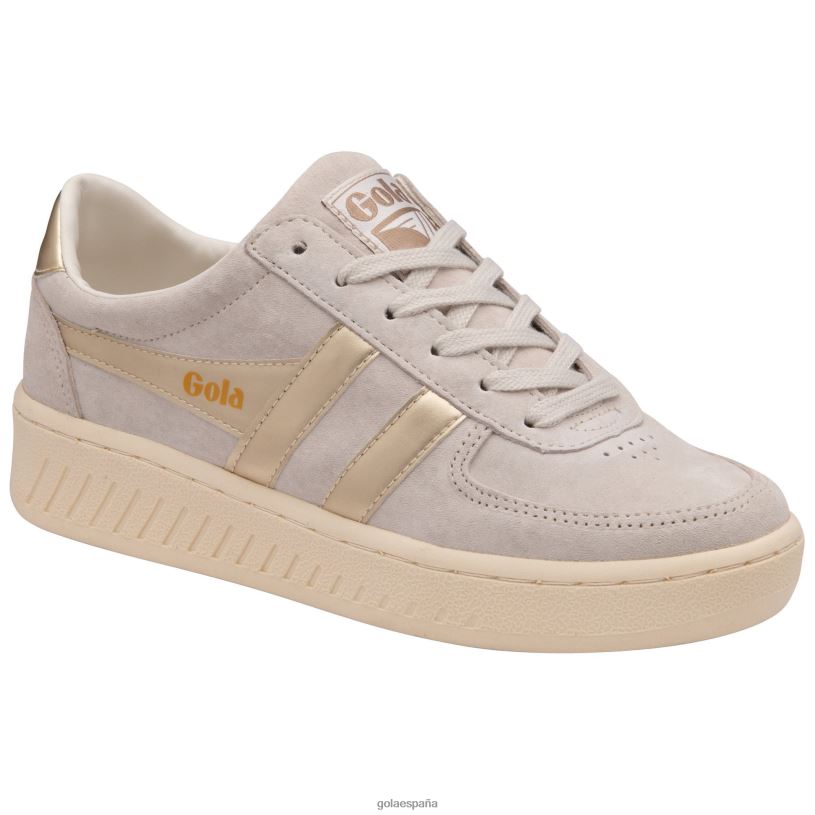 calzado V4PZL652 mujer Gola tenis classics grandslam con perlas blanquecino