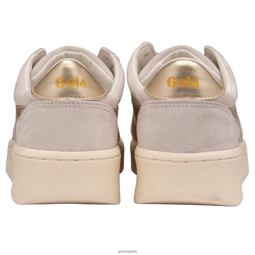 calzado V4PZL652 mujer Gola tenis classics grandslam con perlas blanquecino