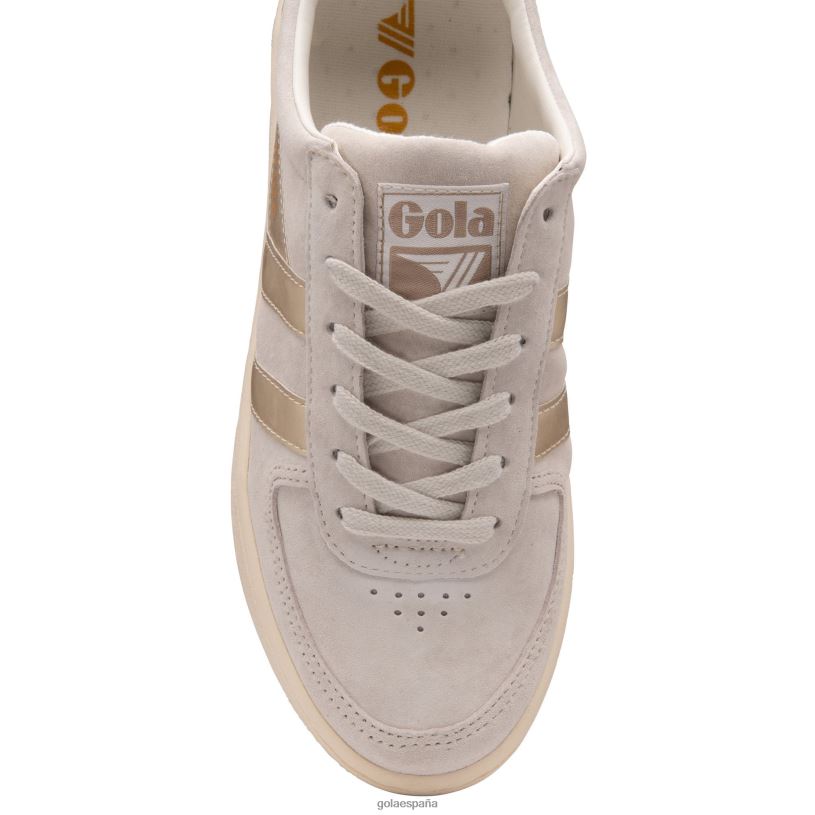 calzado V4PZL652 mujer Gola tenis classics grandslam con perlas blanquecino