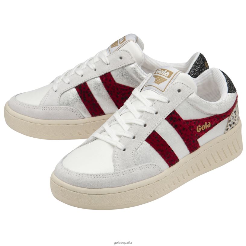 calzado V4PZL673 mujer Gola zapatillas clásicas superslam blanco/plata/rojo