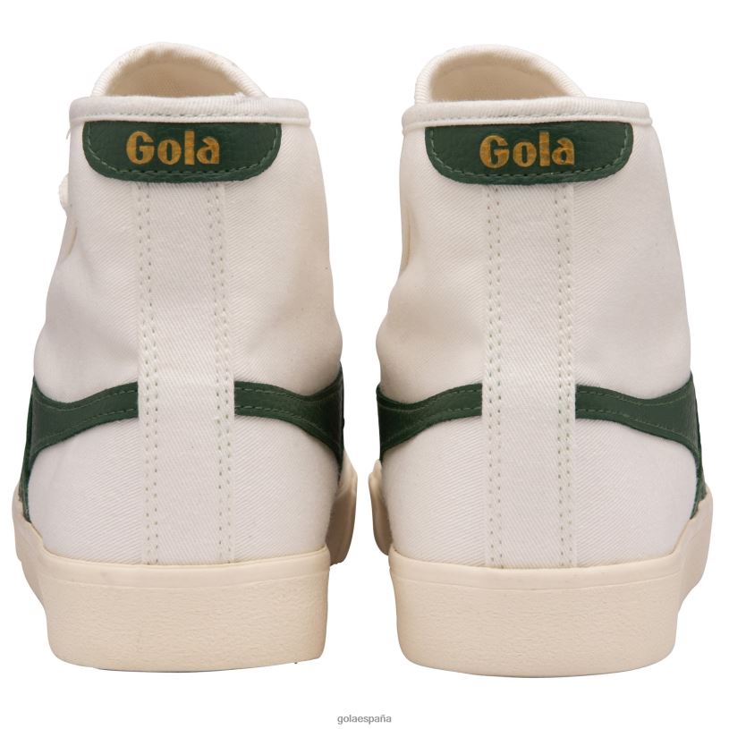 calzado V4PZL284 mujer Gola tenis clásicos marca cox tenis altos blanco hueso/verde oscuro